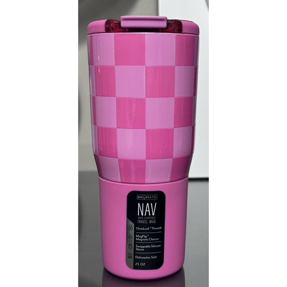 BruMate‎ NAV 25oz Tumbler, PINK CHECKER - Picture 2 of 5
